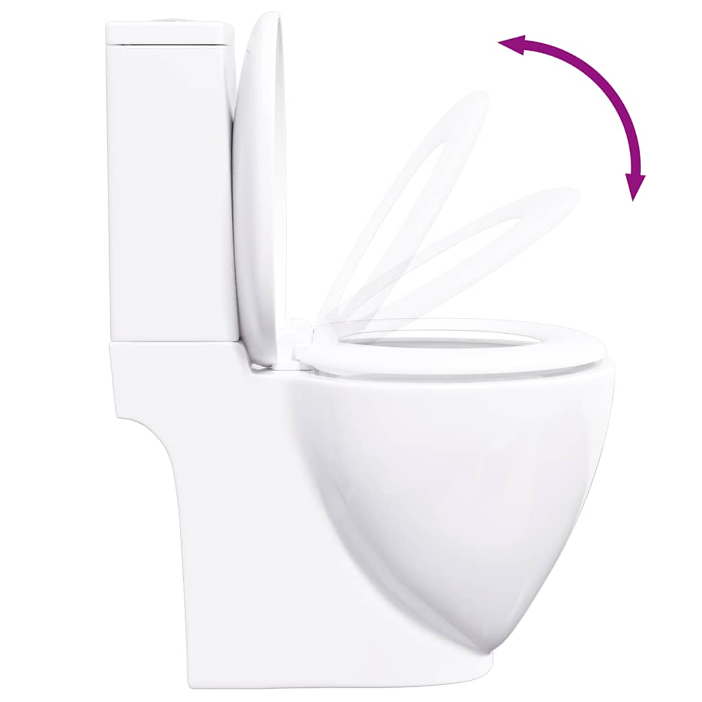 vidaXL Ceramiczna toaleta ze spłuczką, okrągła, odpływ pionowy, biała