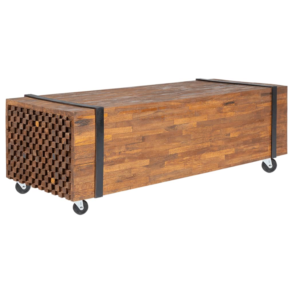 vidaXL Stolik kawowy, 110 x 45 x 38 cm, lite drewno tekowe