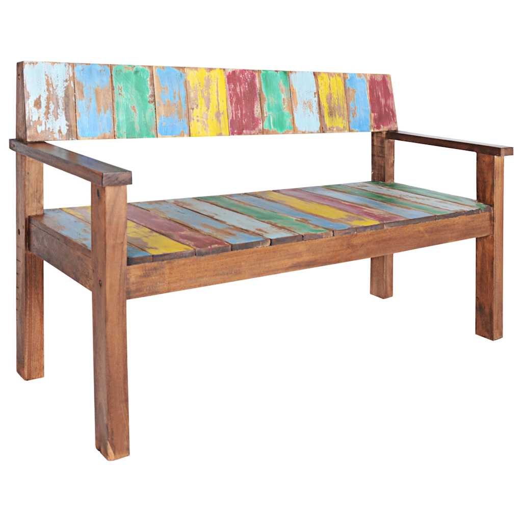 vidaXL Ławka, 115 cm, lite drewno z odzysku