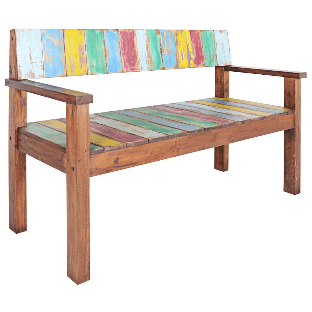 vidaXL Ławka, 115 cm, lite drewno z odzysku