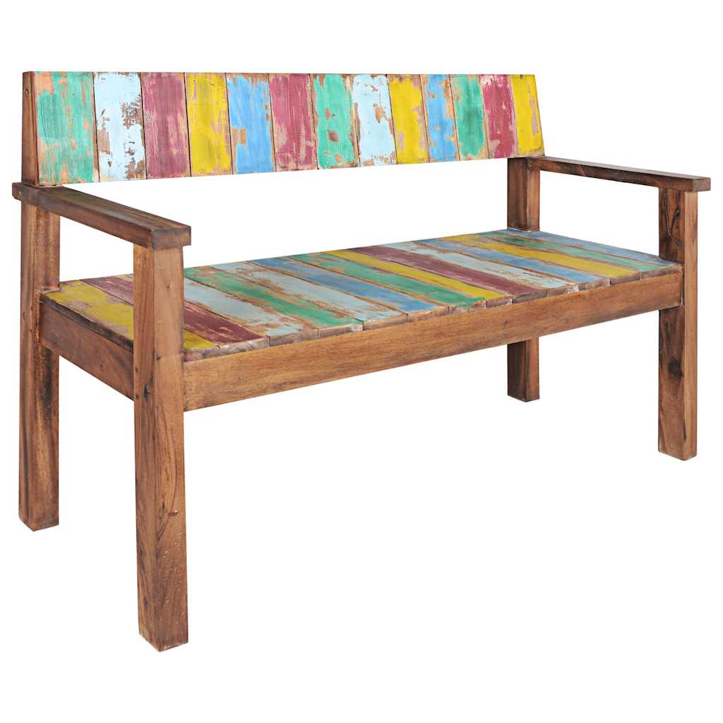 vidaXL Ławka, 115 cm, lite drewno z odzysku