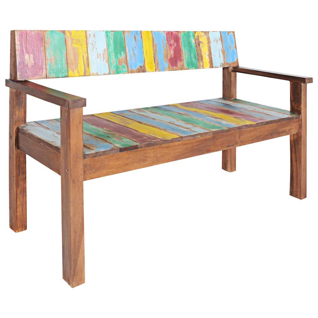 vidaXL Ławka, 115 cm, lite drewno z odzysku