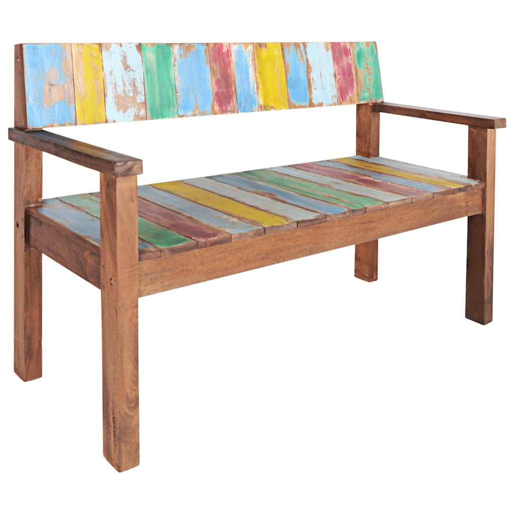 vidaXL Ławka, 115 cm, lite drewno z odzysku