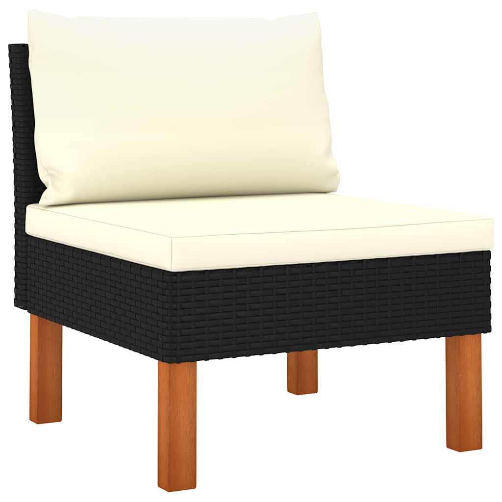 vidaXL 10-cz. zestaw mebli do ogrodu, poduszki, rattan PE, czarny