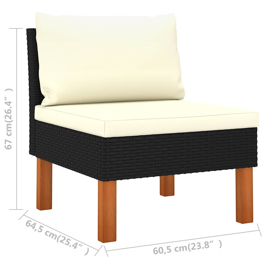 vidaXL 10-cz. zestaw mebli do ogrodu, poduszki, rattan PE, czarny