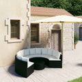 vidaXL 7-częściowa sofa ogrodowa z poduszkami, rattan PE, czarna