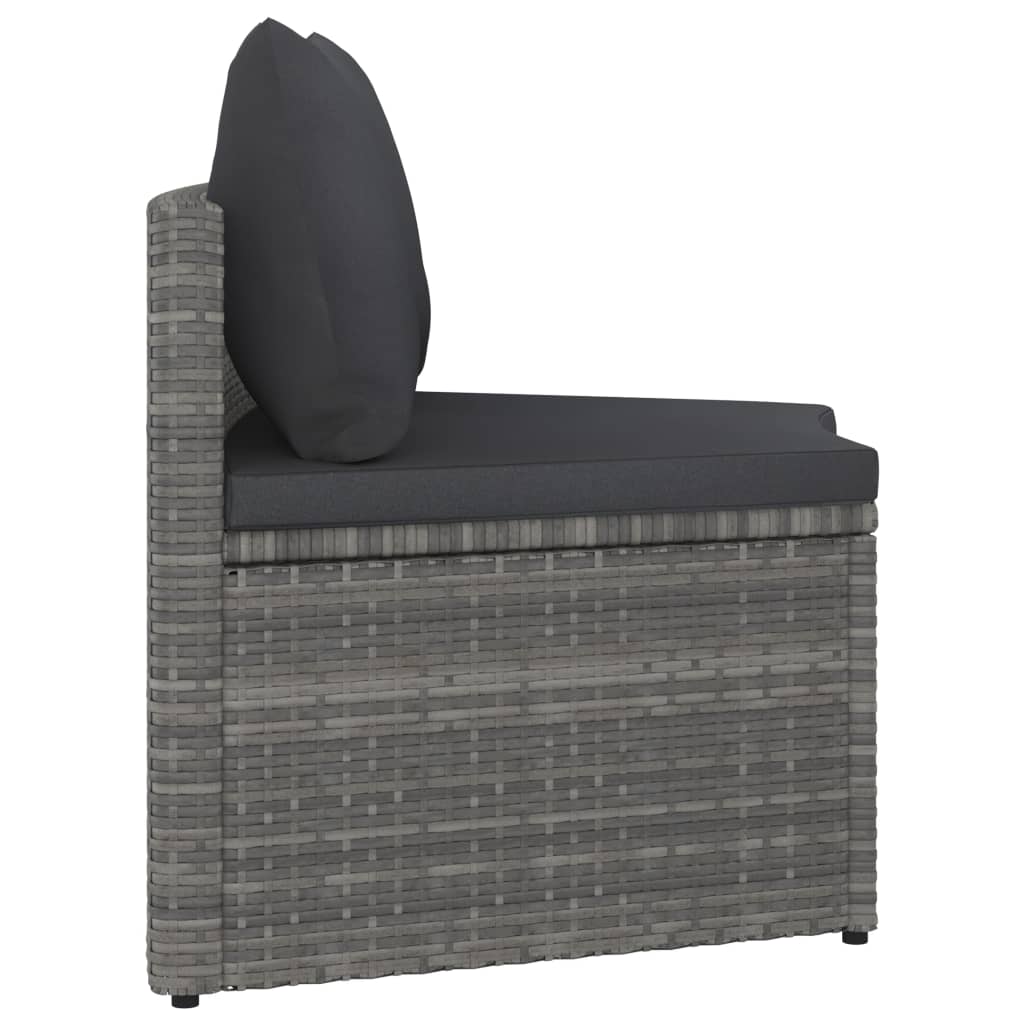 vidaXL 6-częściowa sofa do ogrodu, z poduszkami, polirattan, szara