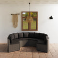 vidaXL 6-częściowa sofa do ogrodu, z poduszkami, polirattan, szara