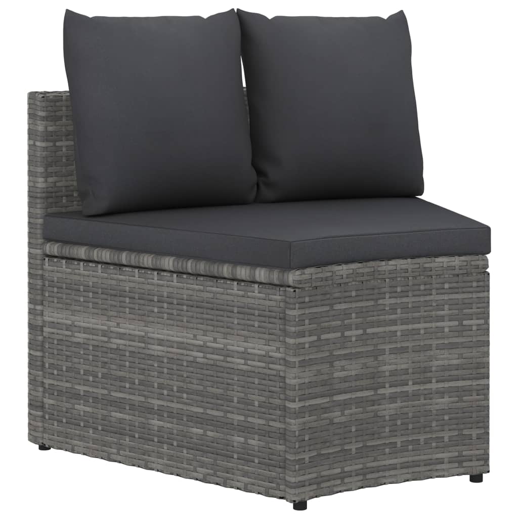 vidaXL 9-częściowa sofa do ogrodu, z poduszkami, polirattan, szara
