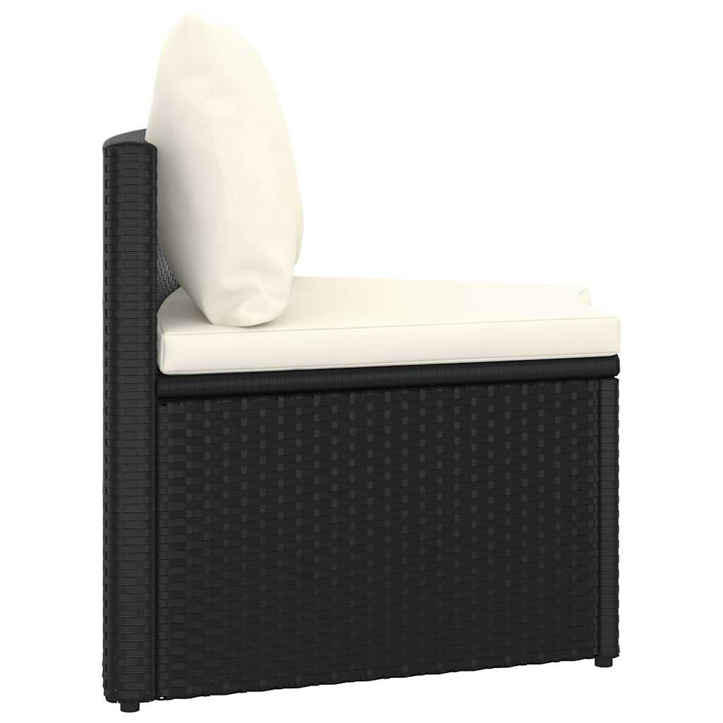 vidaXL 9-częściowa sofa ogrodowa z poduszkami, rattan PE, czarna