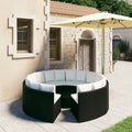 vidaXL 9-częściowa sofa ogrodowa z poduszkami, rattan PE, czarna