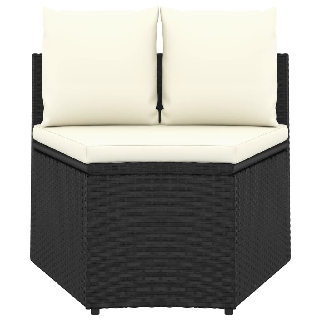 vidaXL 8-częściowa sofa ogrodowa z poduszkami, rattan PE, czarna