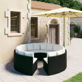 vidaXL 8-częściowa sofa ogrodowa z poduszkami, rattan PE, czarna