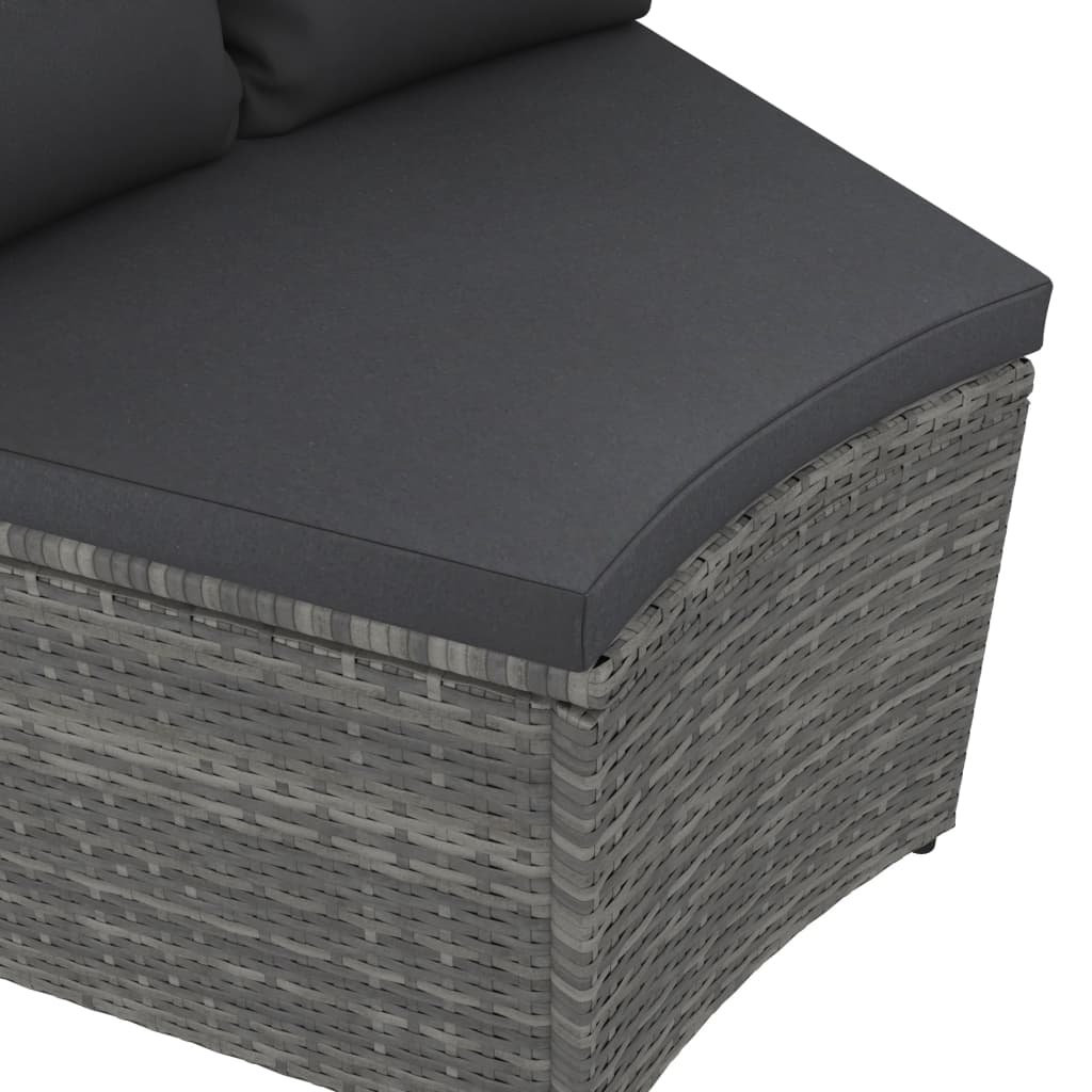 vidaXL 8-częściowa sofa do ogrodu, z poduszkami, polirattan, szara