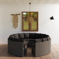 vidaXL 8-częściowa sofa do ogrodu, z poduszkami, polirattan, szara