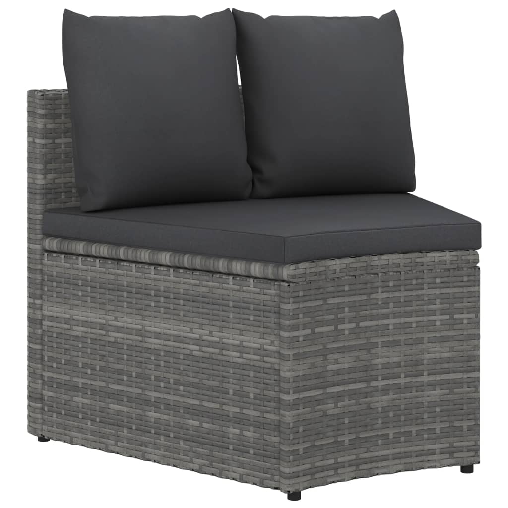 vidaXL 5-częściowa sofa do ogrodu, z poduszkami, polirattan, szara