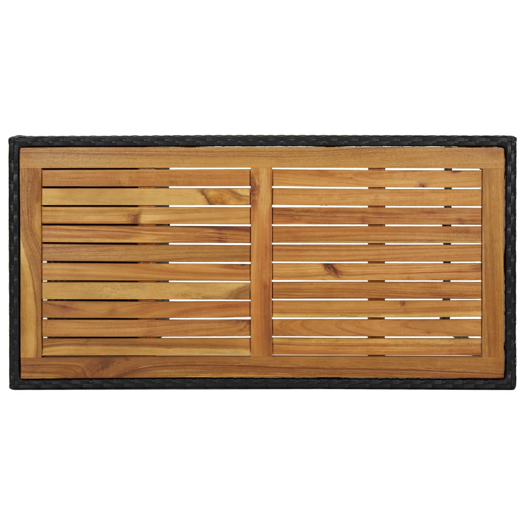 vidaXL 5-cz. ogrodowy zestaw barowy, poduszki, rattan PE, czarny