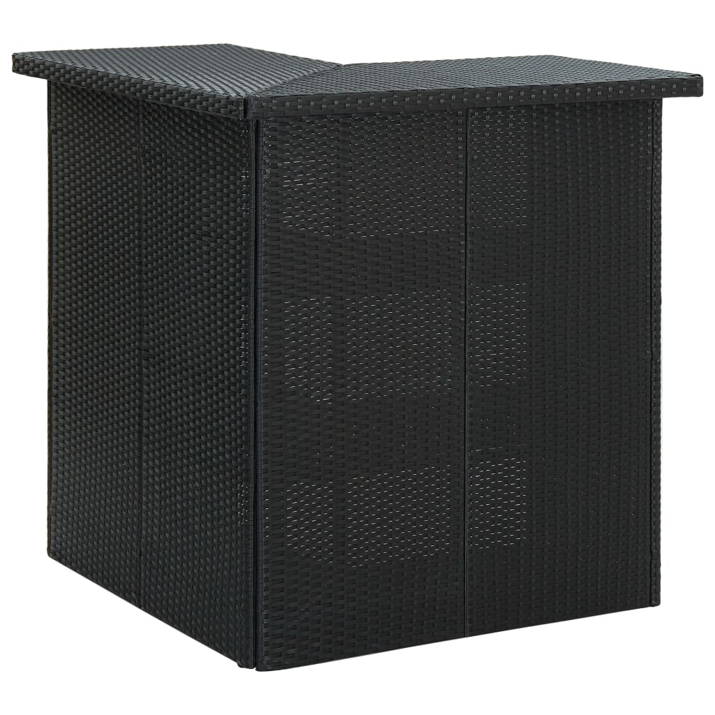 vidaXL 4-cz. zestaw barowy do ogrodu, poduszki, rattan PE, czarny