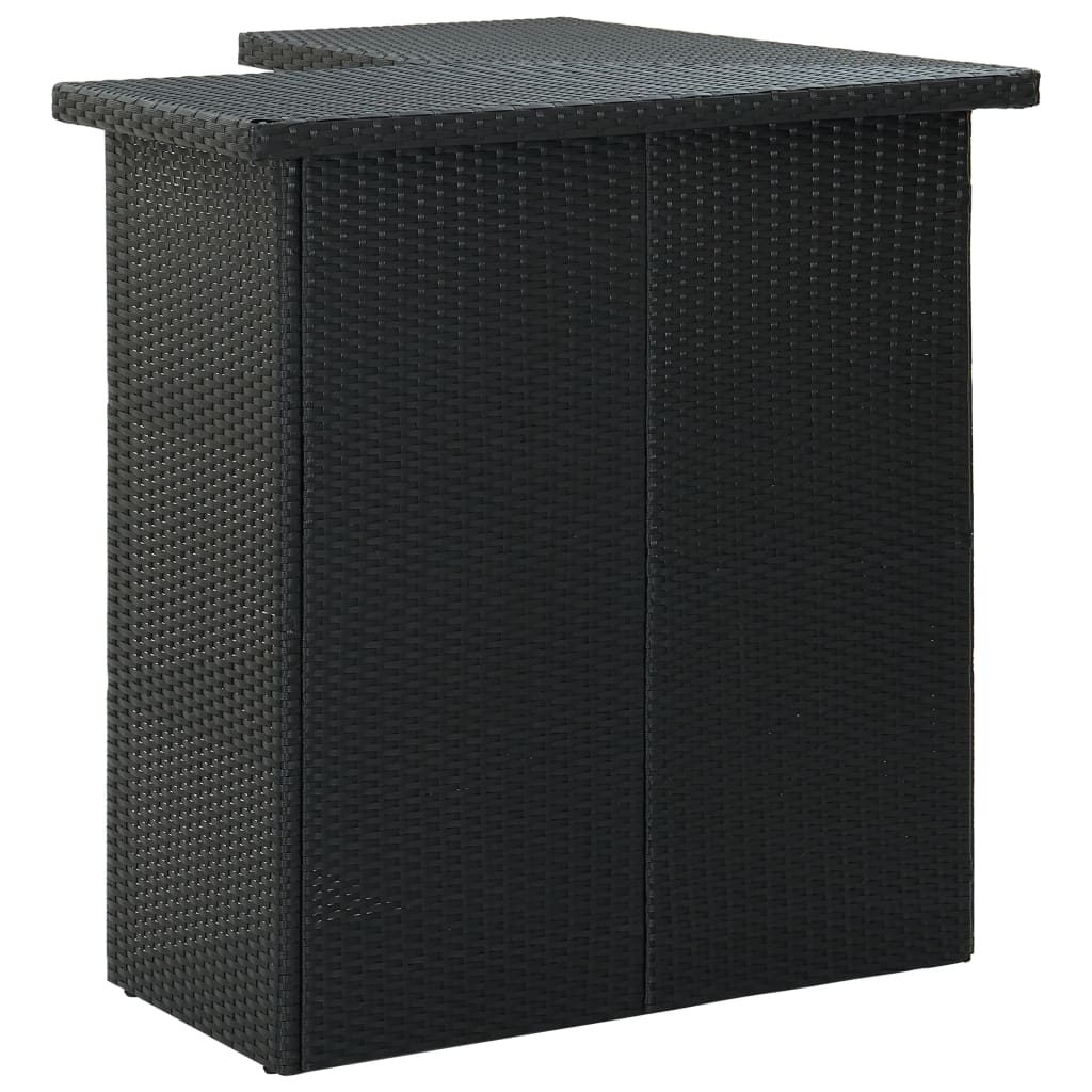vidaXL 4-cz. zestaw barowy do ogrodu, poduszki, rattan PE, czarny