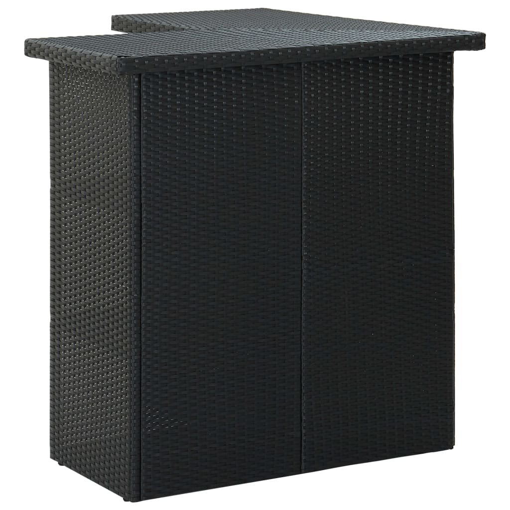 vidaXL 8-cz. zestaw barowy do ogrodu, z poduszkami, rattan PE, czarny