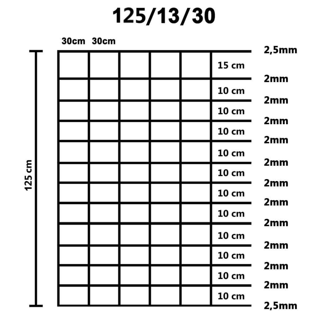 vidaXL Siatka ogrodzeniowa, galwanizowana stal, 50x1,25 m, srebrna