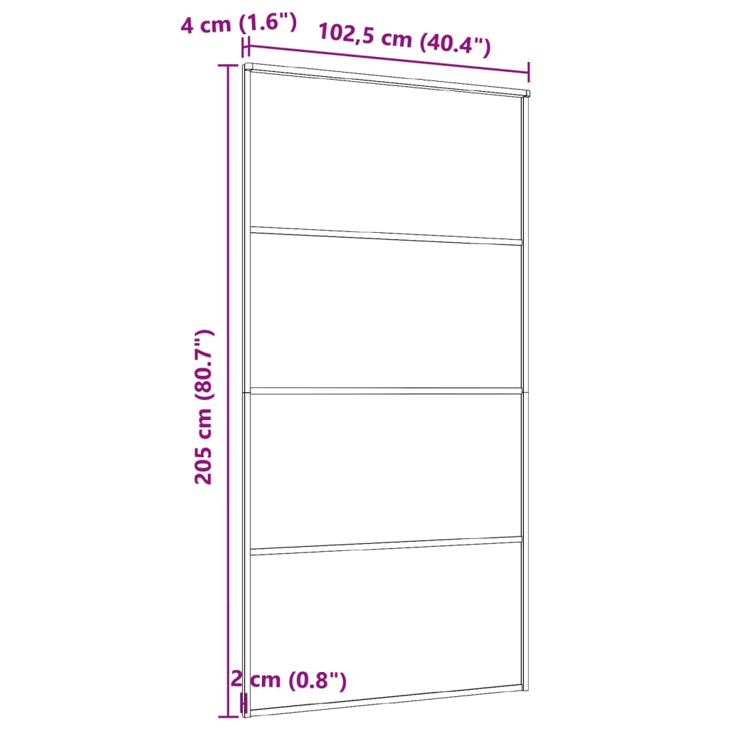 vidaXL Drzwi przesuwne, aluminium i szkło ESG, 102,5x205 cm, czarne