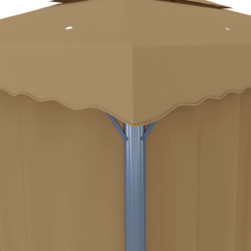 vidaXL Altana ogrodowa z zasłonami, 4 x 3 m, kolor taupe, aluminium