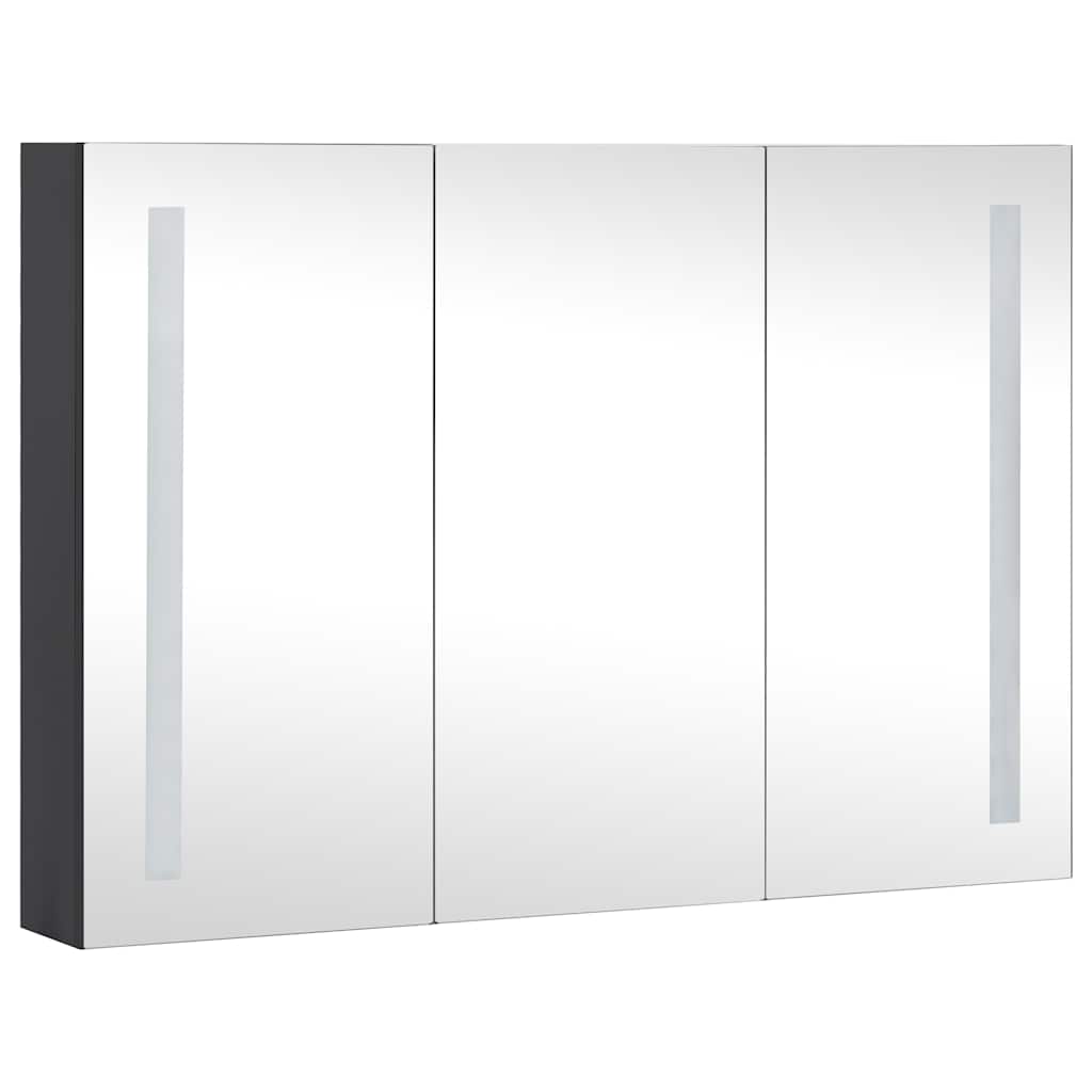 vidaXL Szafka łazienkowa z lustrem i LED, 89x14x62 cm