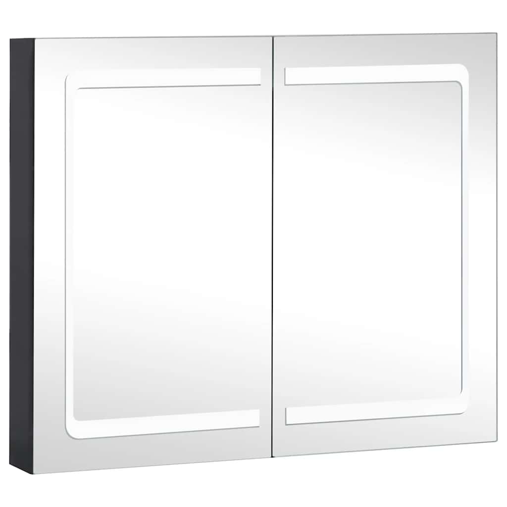 vidaXL Szafka łazienkowa z lustrem i LED, 80x12,2x68 cm