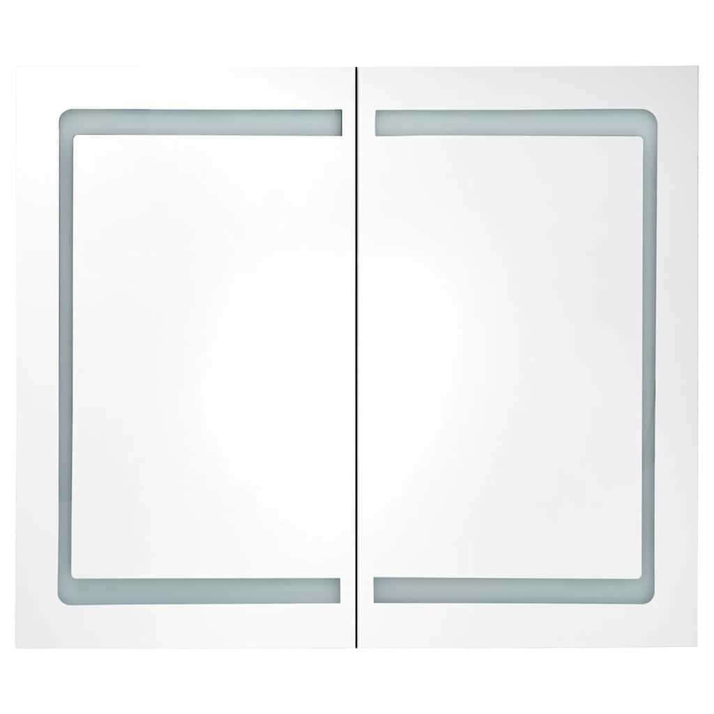 vidaXL Szafka łazienkowa z lustrem i LED, 80x12,2x68 cm