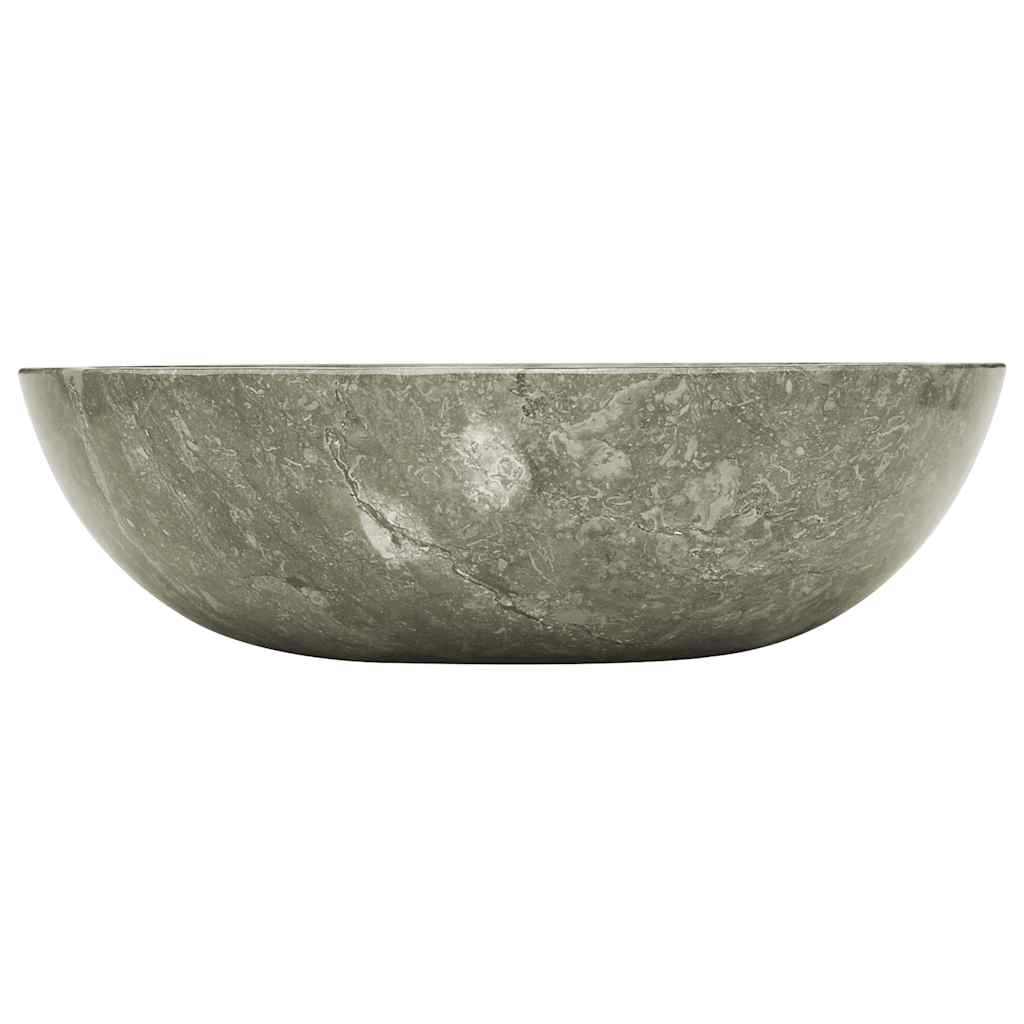vidaXL Umywalka, szara, Ø40x12 cm, marmurowa