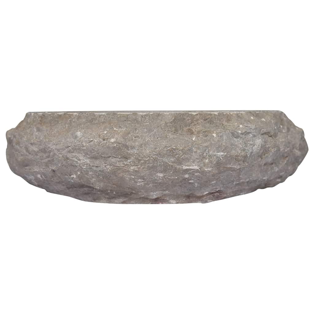 vidaXL Umywalka, Ø40x12 cm, marmurowa, szara