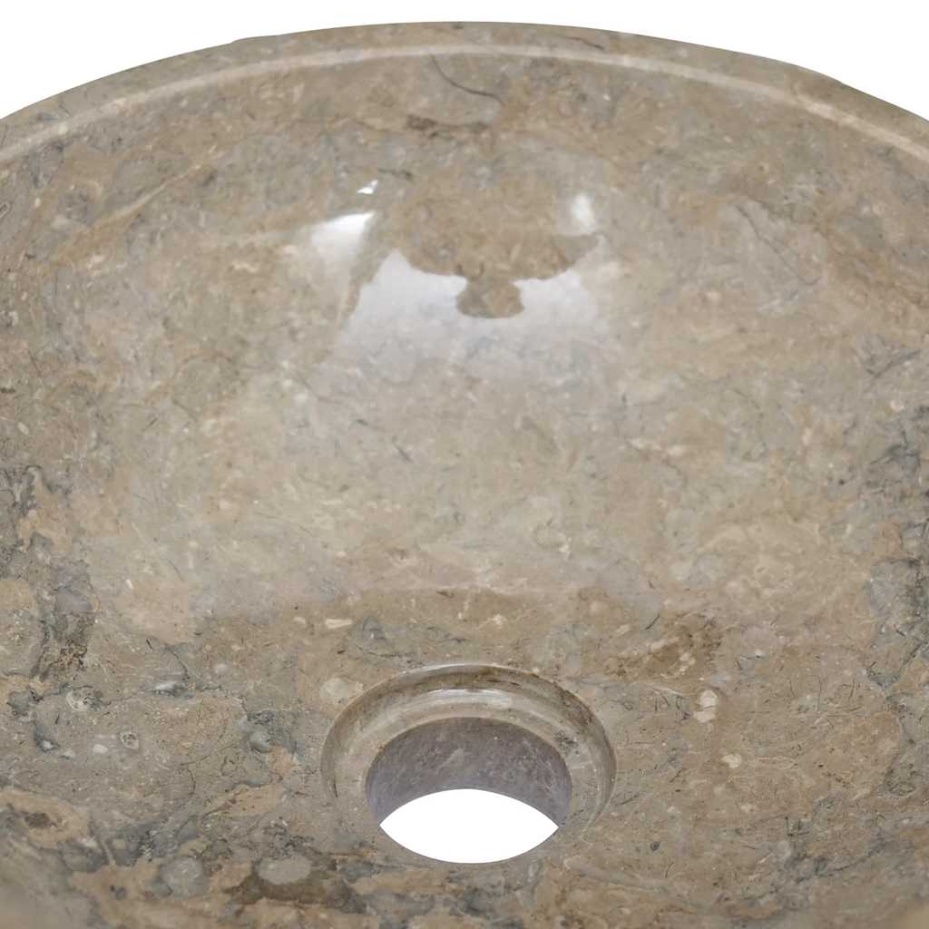 vidaXL Umywalka, Ø40x12 cm, marmurowa, szara