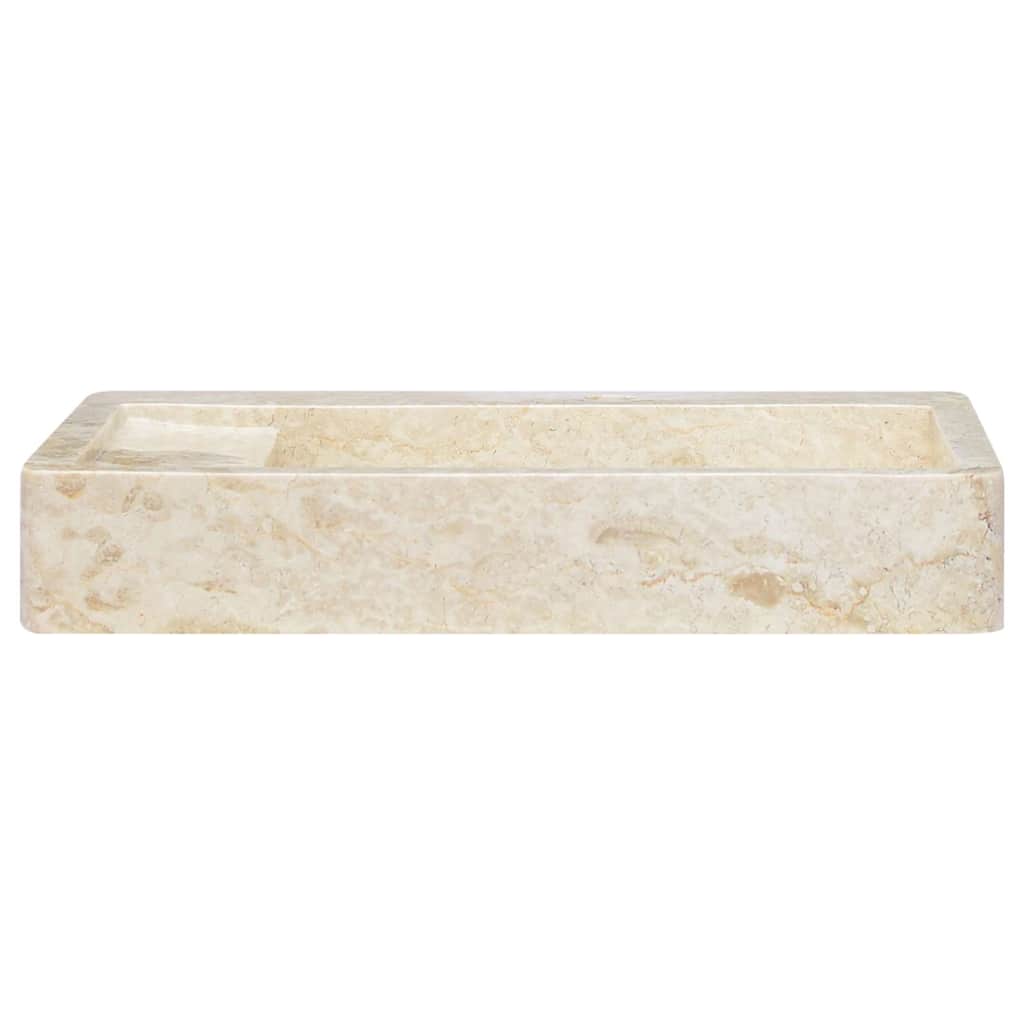 vidaXL Umywalka, kremowa, 58x39x10 cm, marmurowa