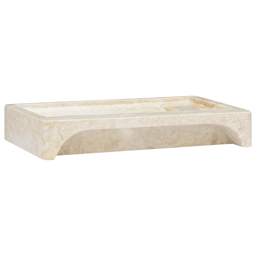 vidaXL Umywalka, kremowa, 58x39x10 cm, marmurowa