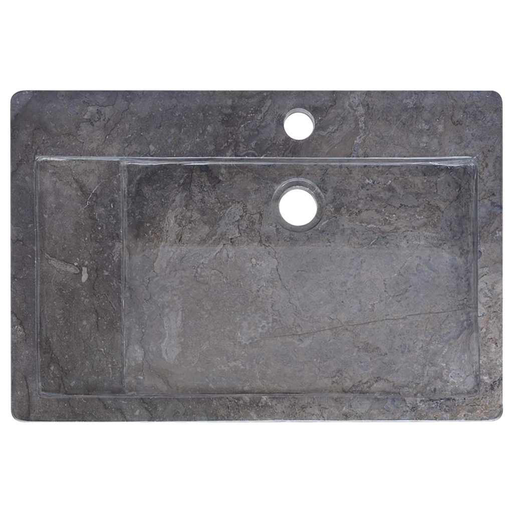 vidaXL Umywalka, czarna, 58x39x10 cm, marmurowa
