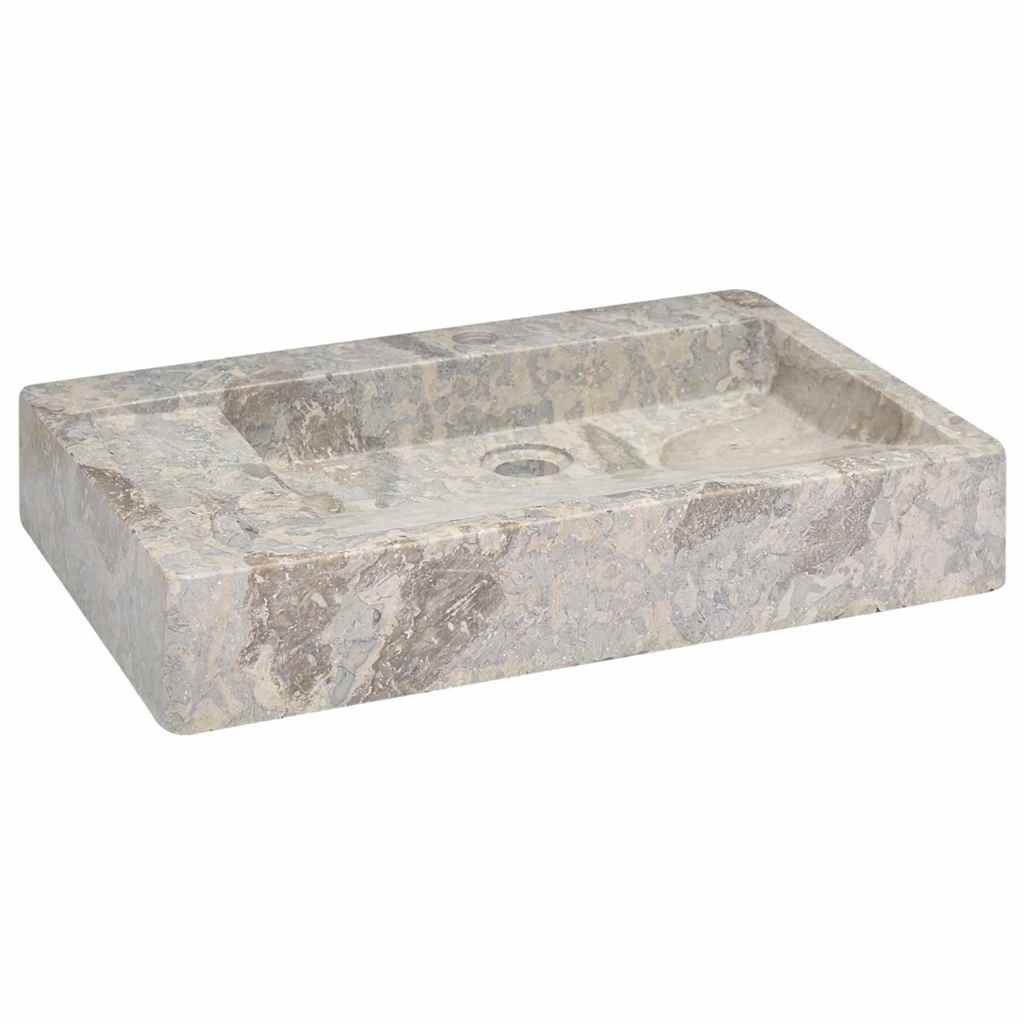 vidaXL Umywalka, szara, 58x39x10 cm, marmurowa