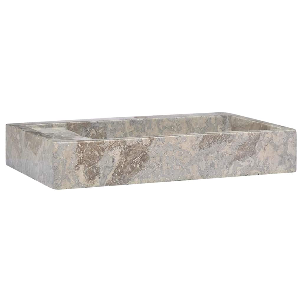 vidaXL Umywalka, szara, 58x39x10 cm, marmurowa