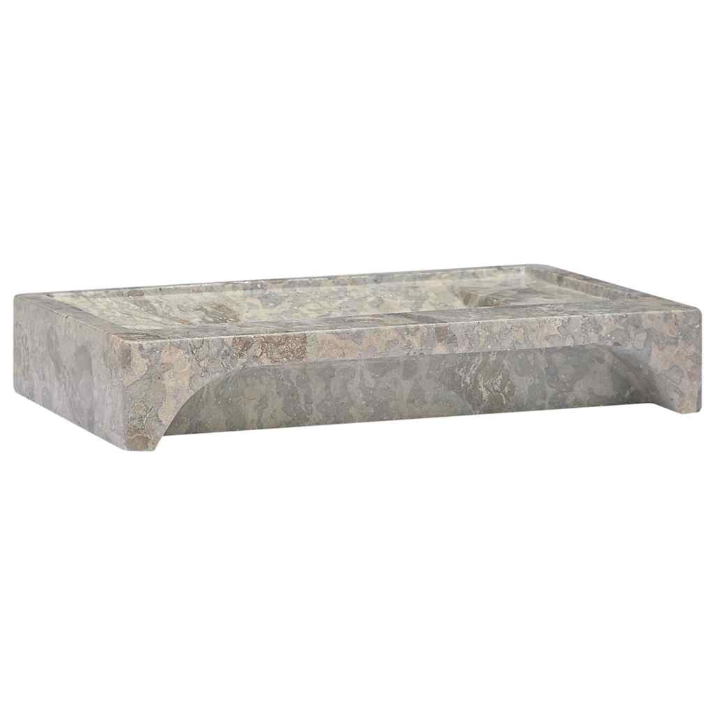 vidaXL Umywalka, szara, 58x39x10 cm, marmurowa