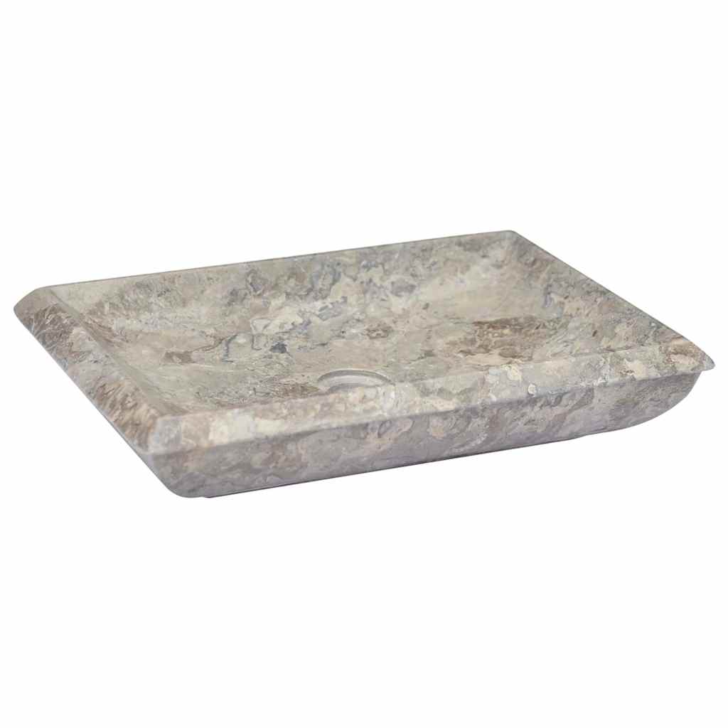 vidaXL Umywalka, szara, 50x35x10 cm, marmurowa