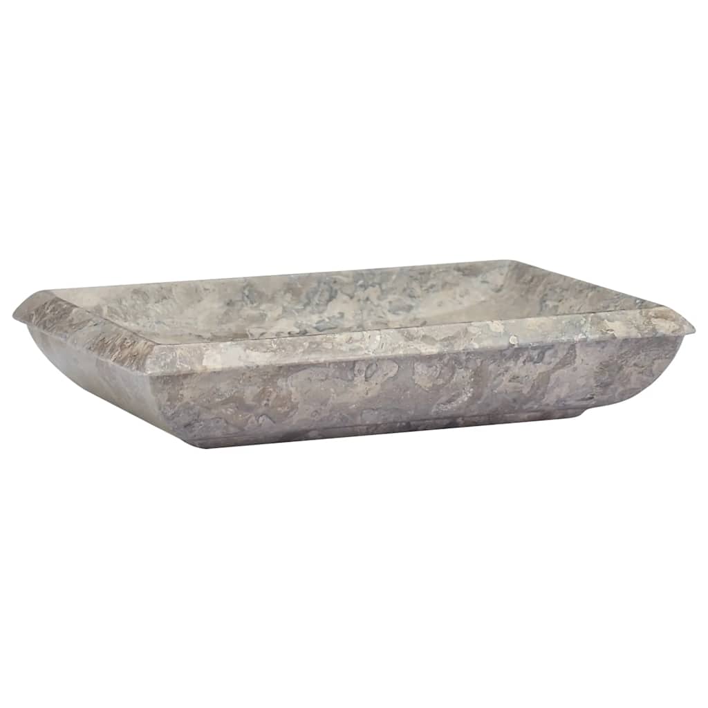 vidaXL Umywalka, szara, 50x35x10 cm, marmurowa
