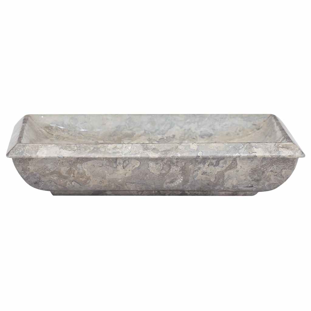 vidaXL Umywalka, szara, 50x35x10 cm, marmurowa