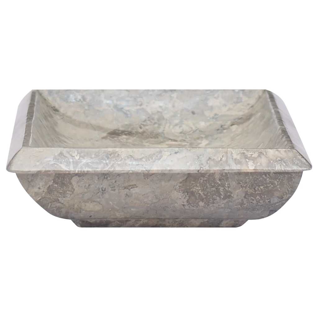vidaXL Umywalka, szara, 50x35x10 cm, marmurowa