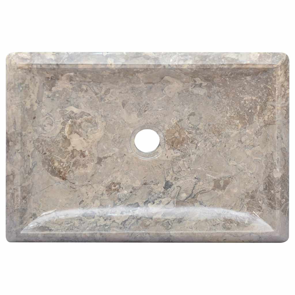 vidaXL Umywalka, szara, 50x35x10 cm, marmurowa