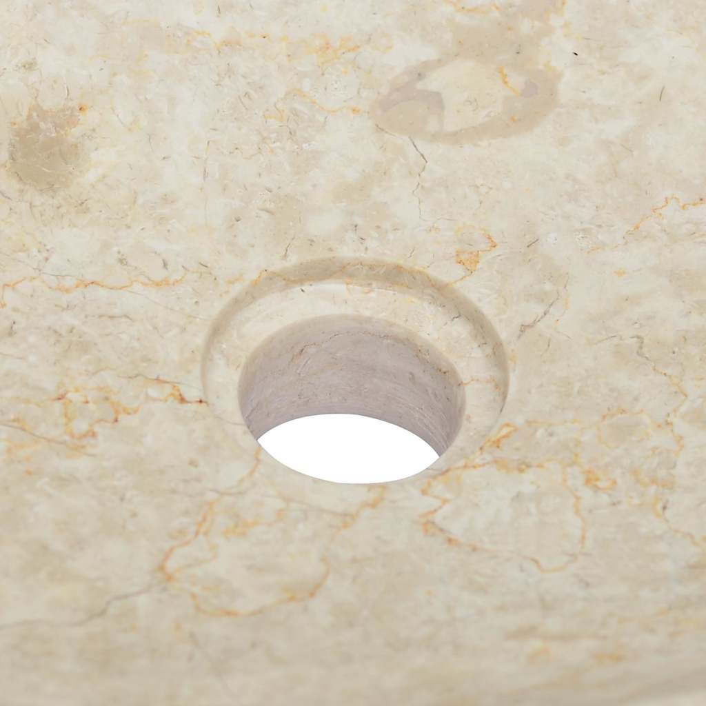 vidaXL Umywalka, kremowa, 50x35x10 cm, marmurowa