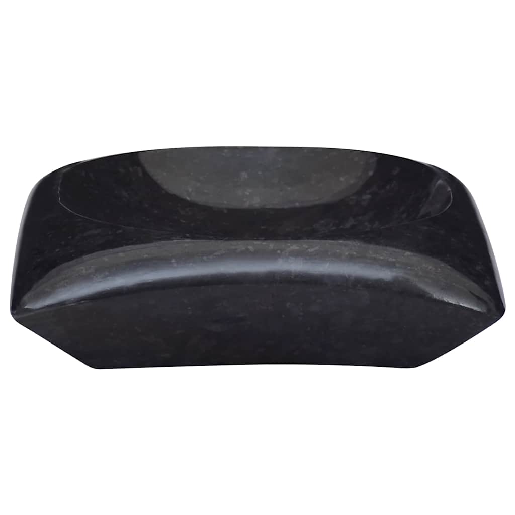 vidaXL Umywalka, czarna, 50x35x10 cm, marmurowa