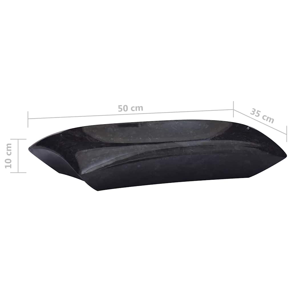 vidaXL Umywalka, czarna, 50x35x10 cm, marmurowa