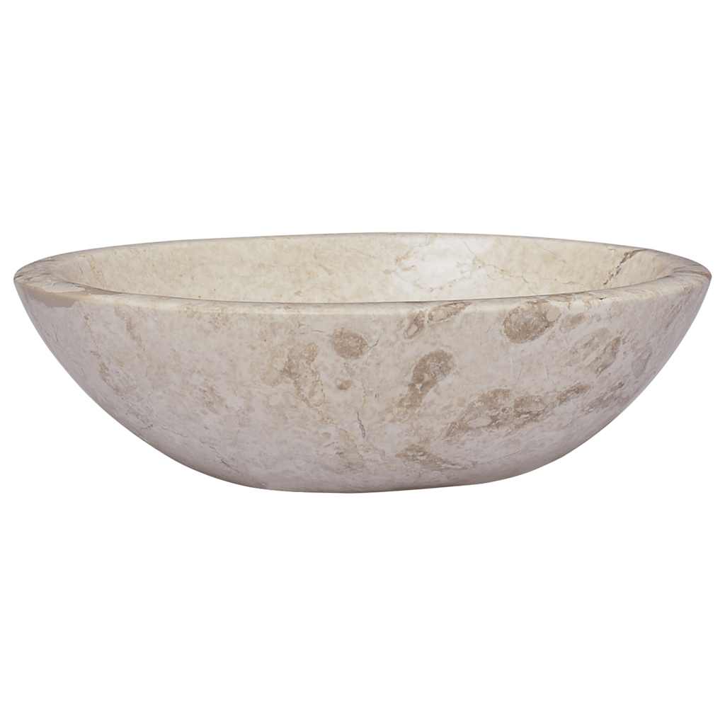 vidaXL Umywalka, kremowa, 53x40x15 cm, marmurowa