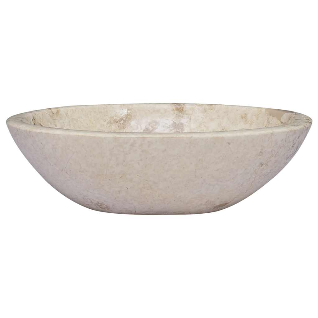 vidaXL Umywalka, kremowa, 53x40x15 cm, marmurowa