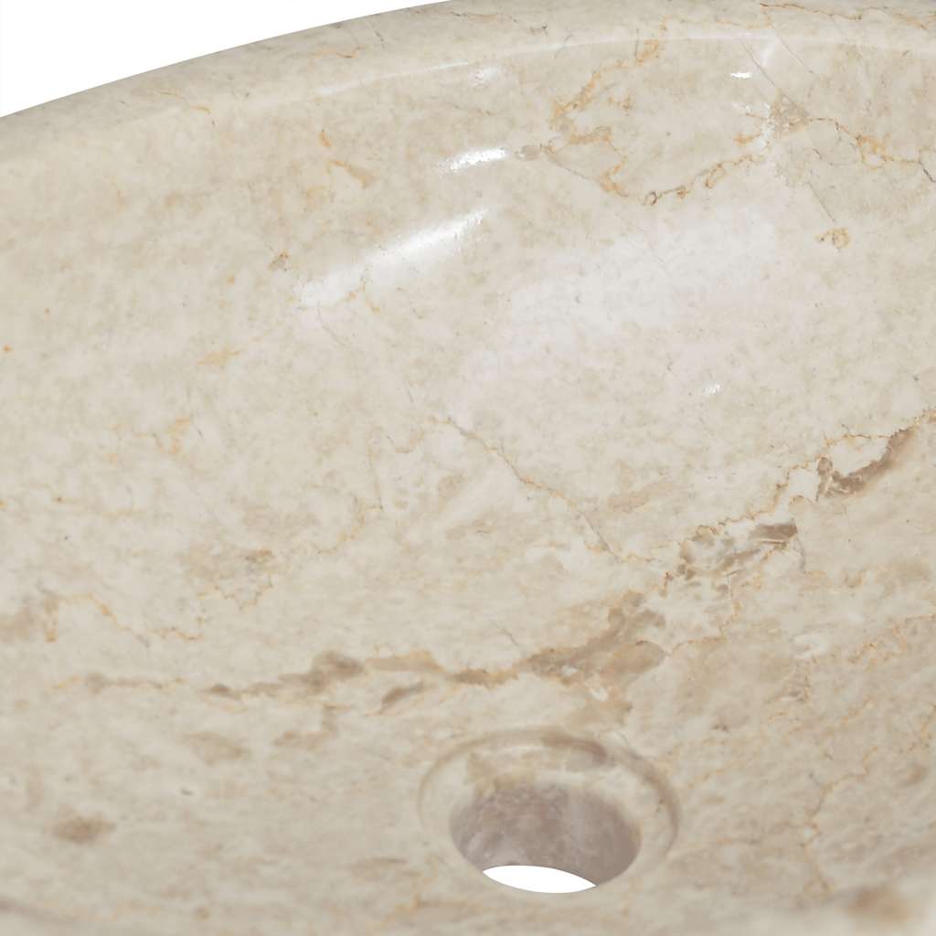 vidaXL Umywalka, kremowa, 53x40x15 cm, marmurowa